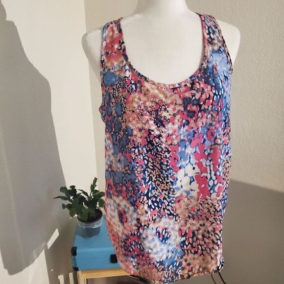 Olive & oak pink and blue print tank top M - Picture 2 of 9